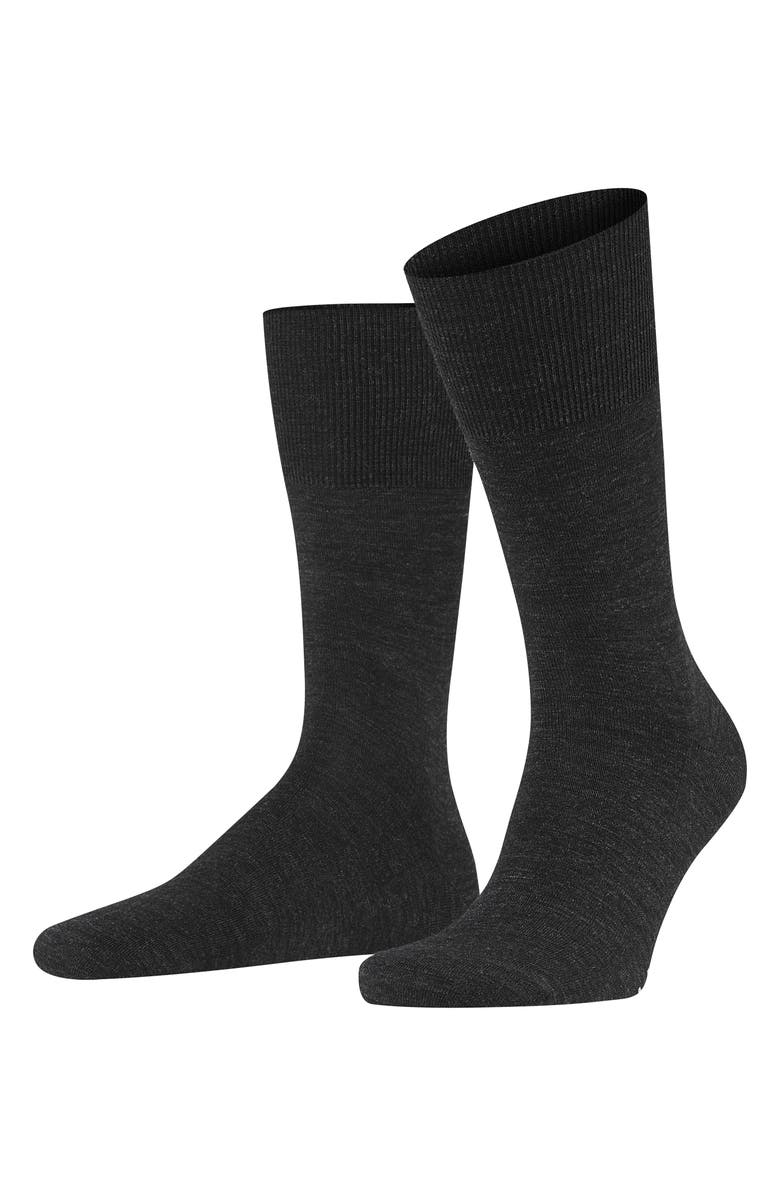 Falke Airport Wool Blend Socks, Main, color, Anthracite