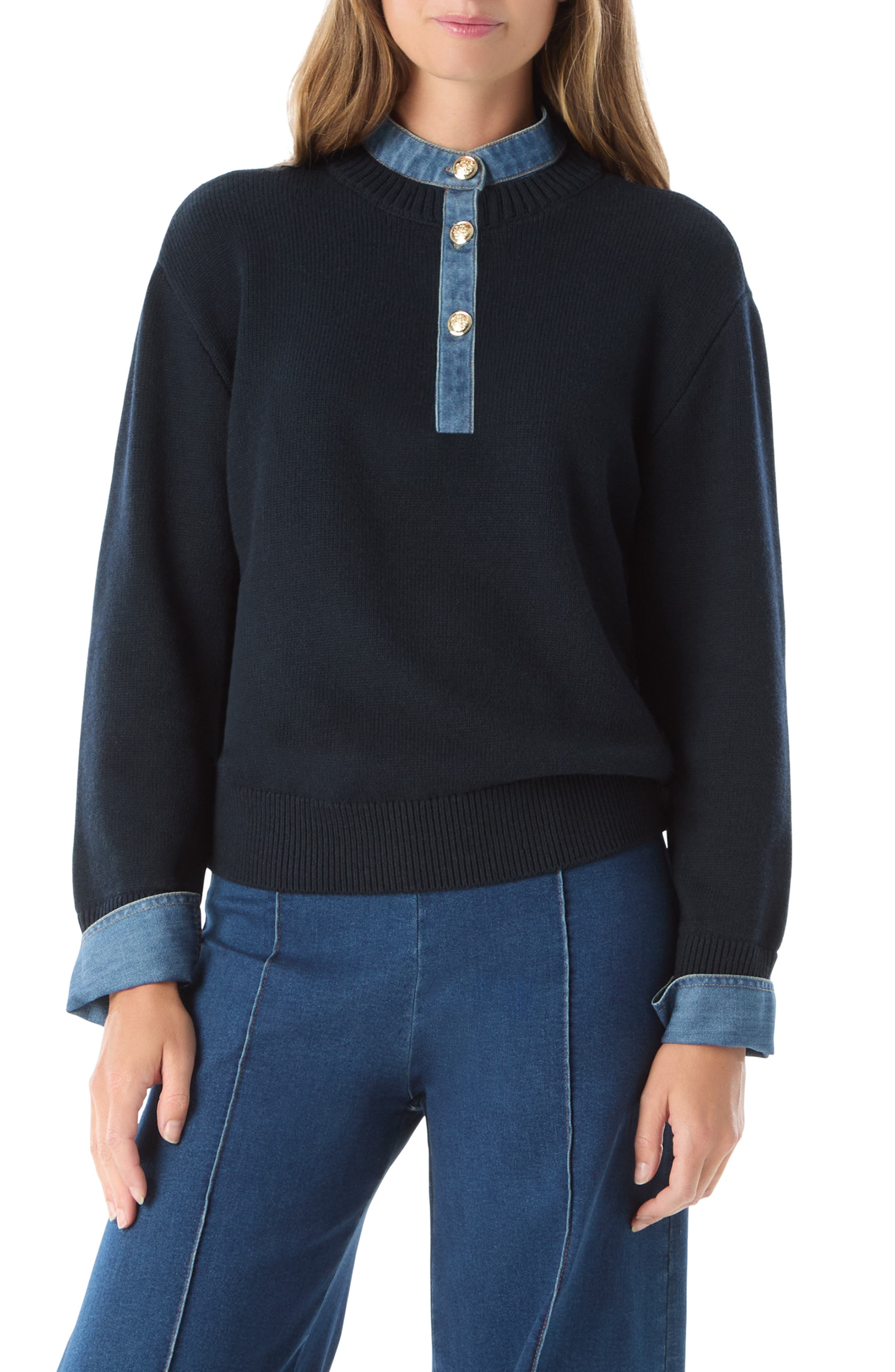 Rae Denim Detail Sweater - image 3