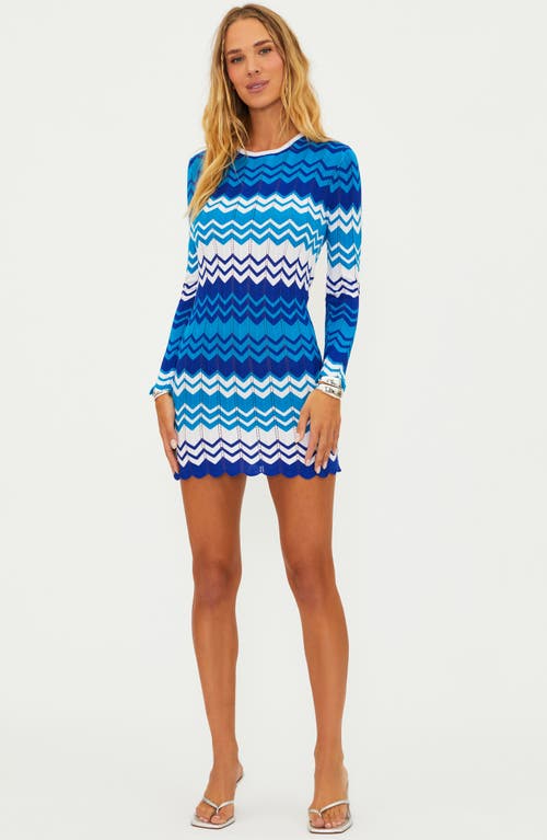 Beach Riot Shea Long Sleeve Cover-up Dress In Antibes Chevron