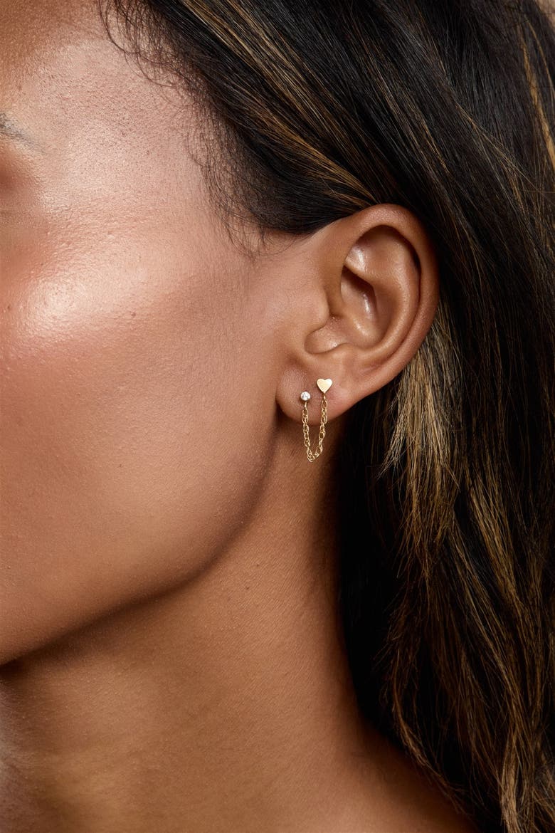 Josie Double Piercing Earrings, Alternate, color, Gold