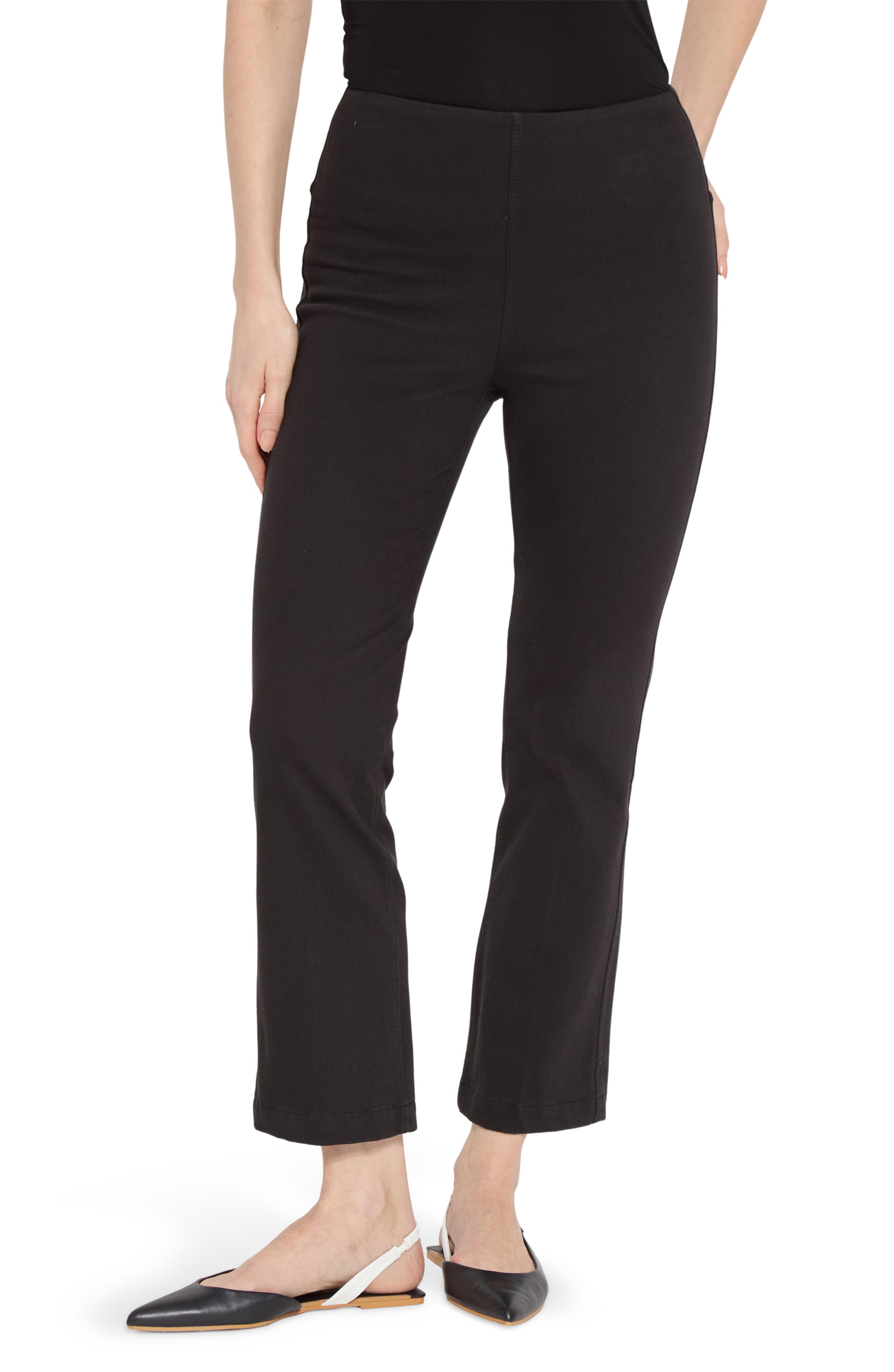 Lyssé High Rise Ankle Baby Bootcut Jeans In Black In Black