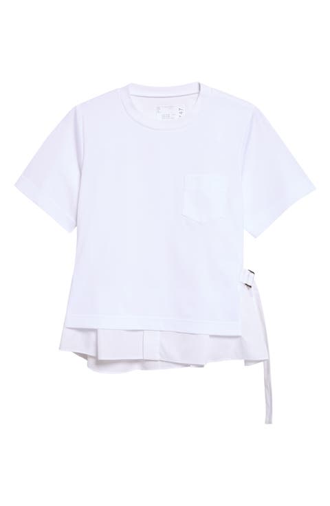 Poplin Mixed Cotton Jersey T-Shirt