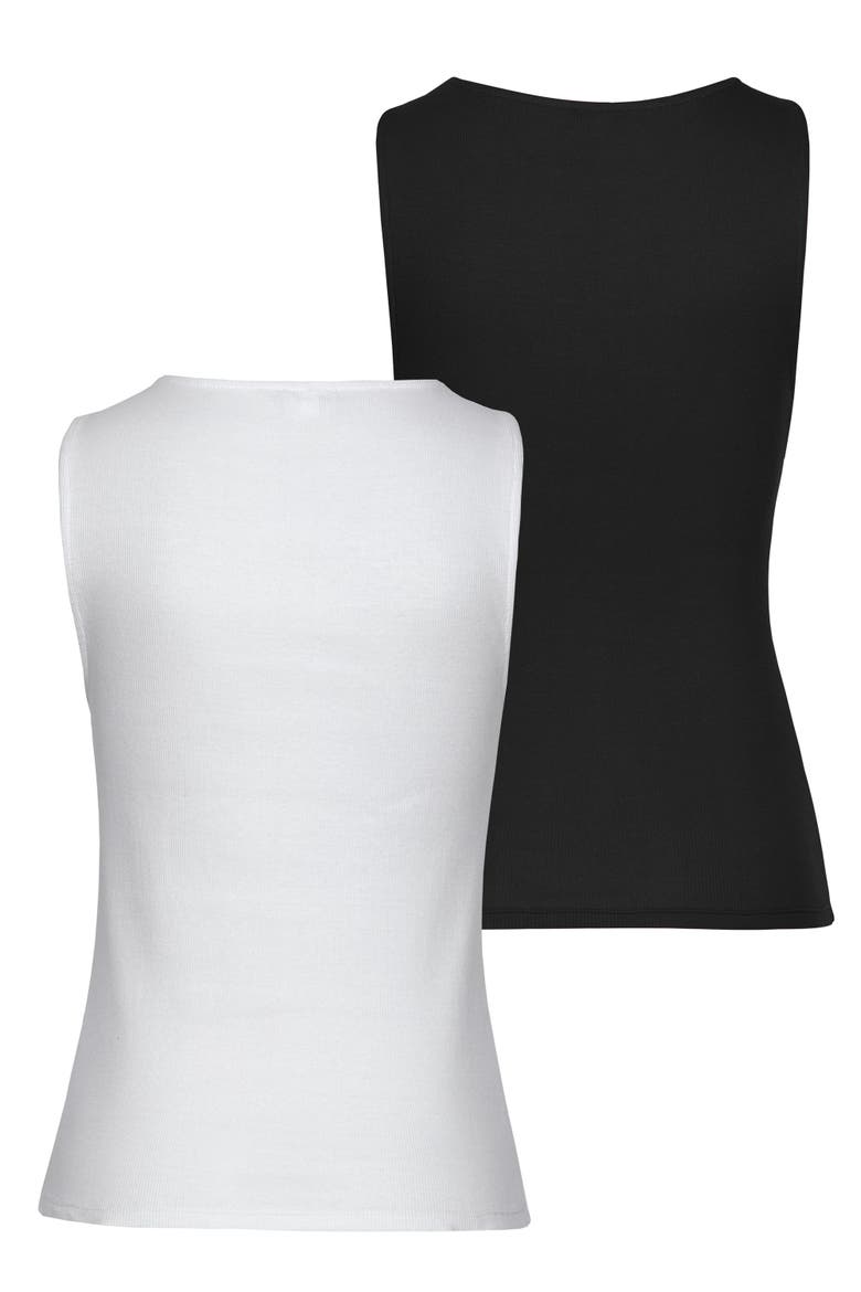2 Pk Basic Tank Tops, Alternate, color, Black & White