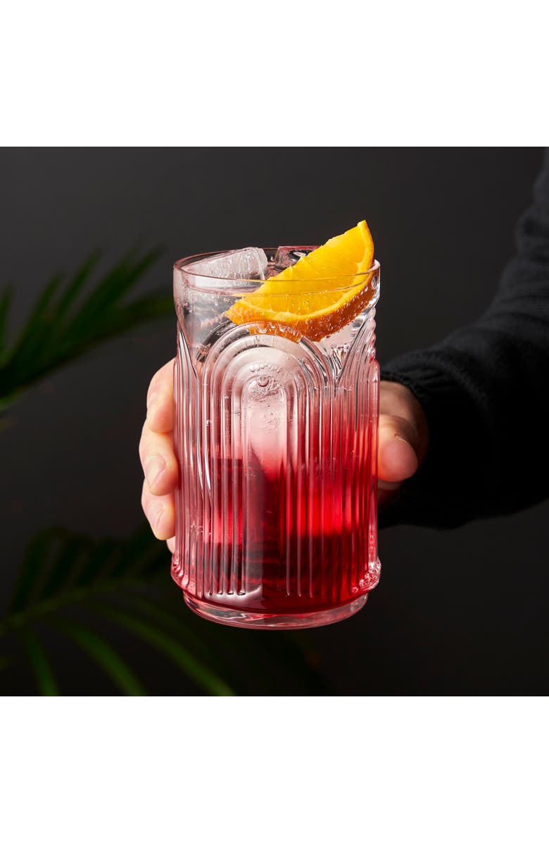 Viski Deco Beau Crystal Highball Glasses Set of 4, Alternate, color, Clear