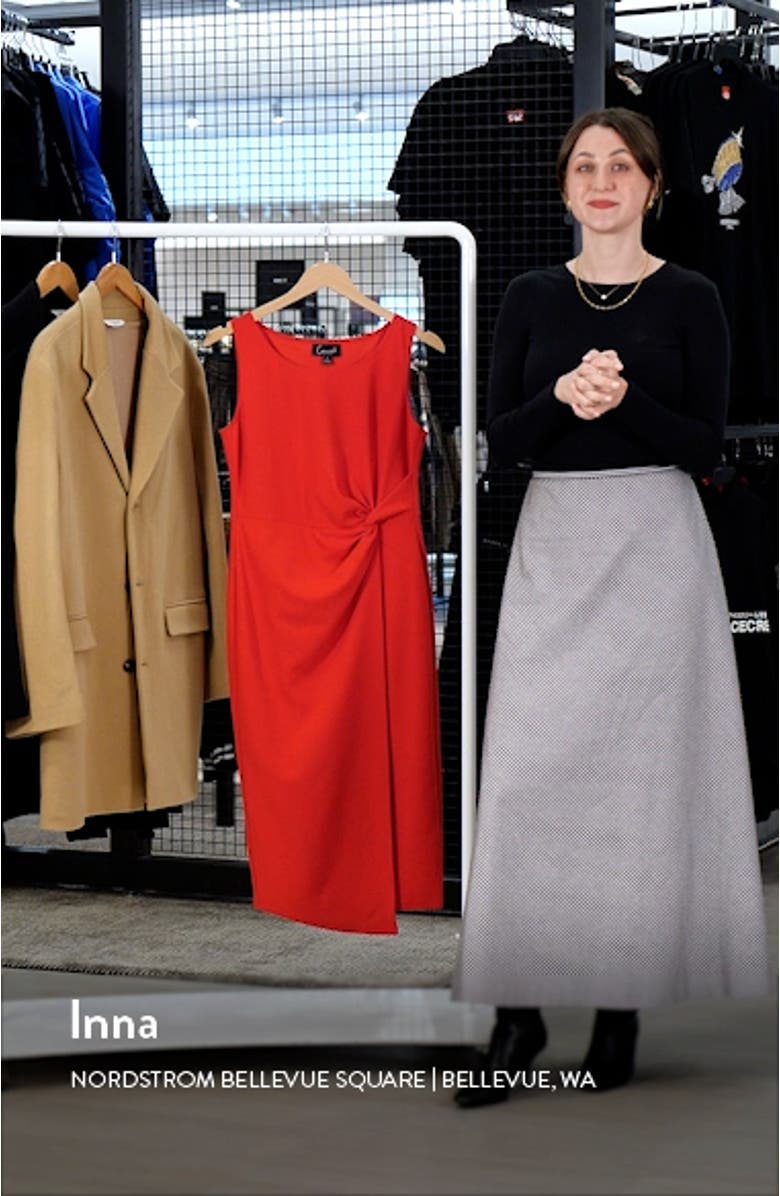 Side Knot Sleeveless Sheath Midi Dress, sales video thumbnail