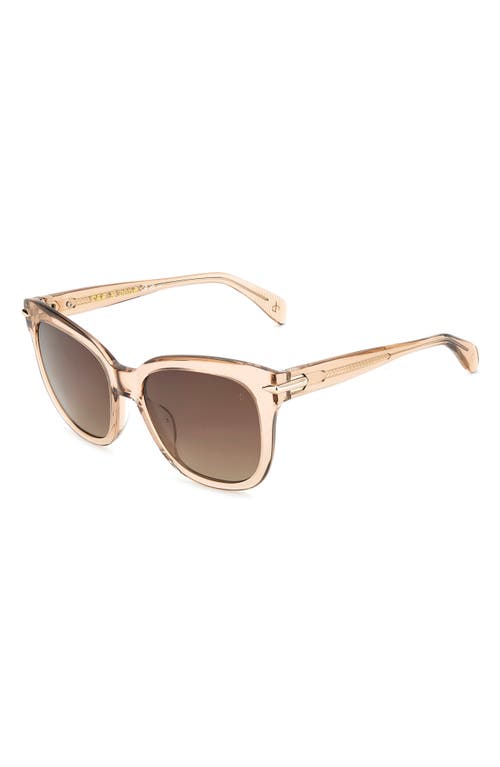Rag & Bone 55mm Rectangular Sunglasses In Brown