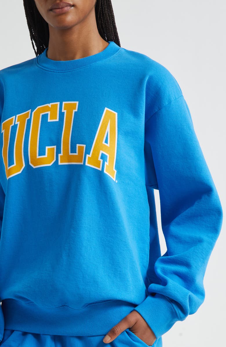 Sporty & Rich UCLA Ivy Fleece Logo Graphic Sweatshirt, Alternate, color, Bruin Blue