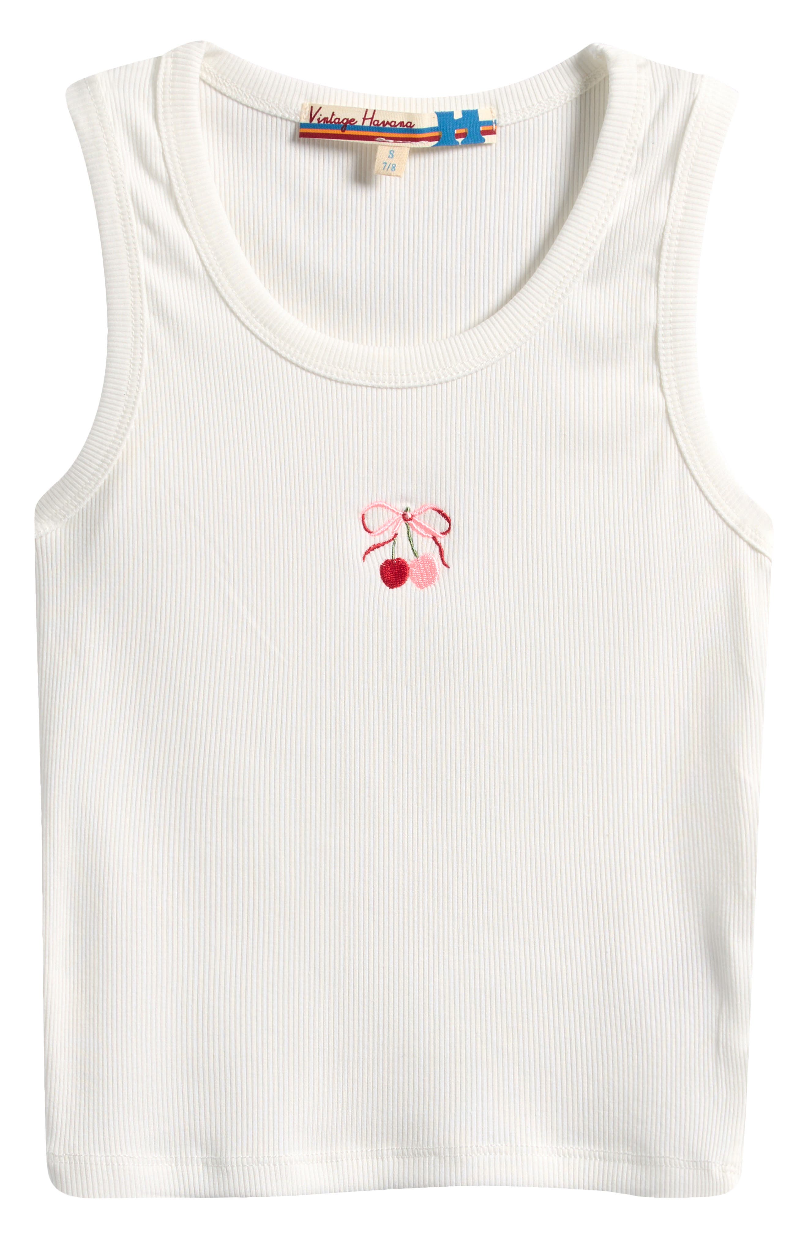 Vintage Havana Kids' Cherry Embroidered Tank Top
