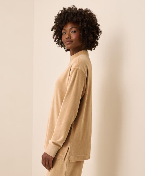 Pact Organic Cotton Pure Velour Cozy Pullover In Nude