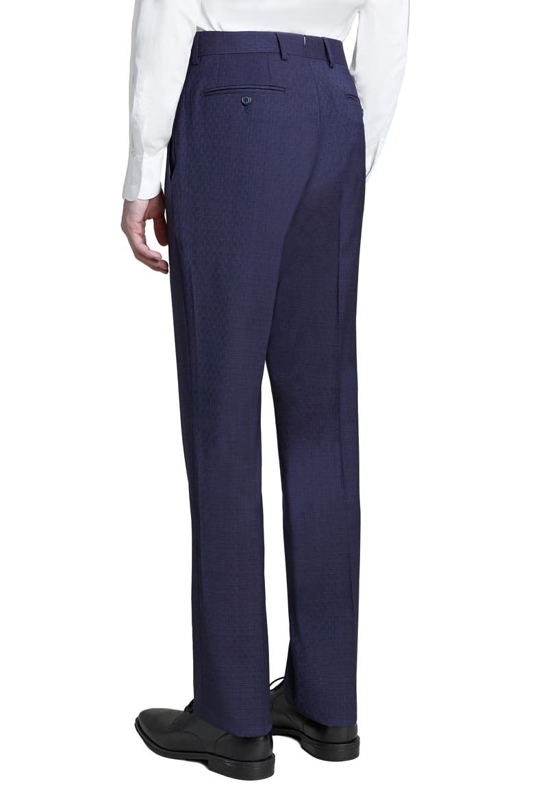 Flat Front Stretch Wool Dress Pants, Alternate, color, MIDNIGHT