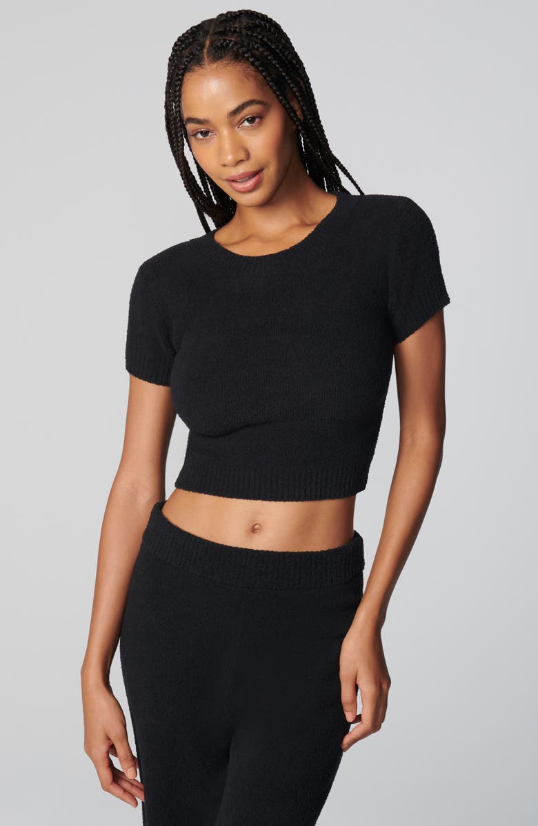 Florence by Mills Short Sleeve Crop Sweater, Alternate, color, Black