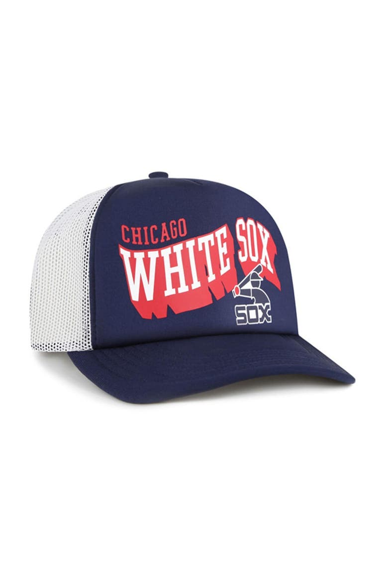 Men's '47 Navy Chicago White Sox Meander Foam Trucker Snapback Hat, Alternate, color, Navy