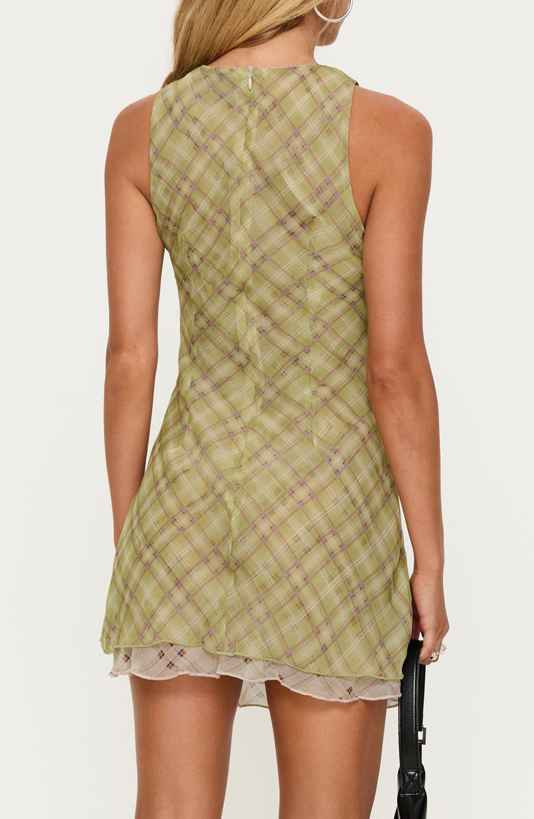 Princess Polly Buffie Minidress, Alternate, color, Green Check