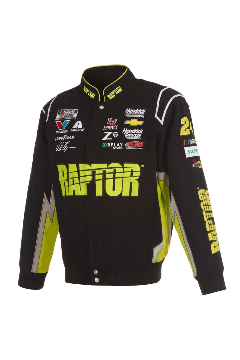 Men's JH Design Black William Byron Raptor Full-Snap Twill Uniform Jacket, Alternate, color, Black