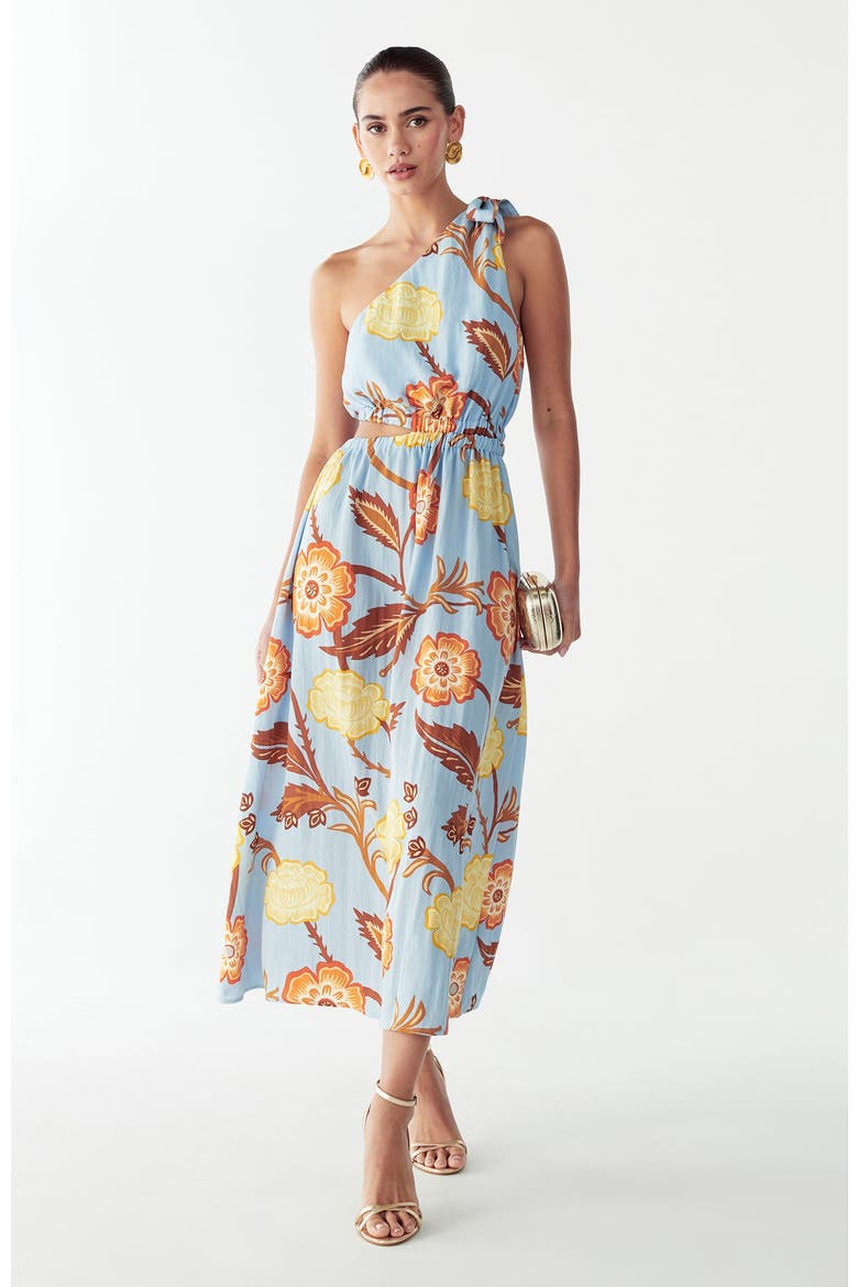 Amile Midi Dress, Alternate, color, Coastal Floral