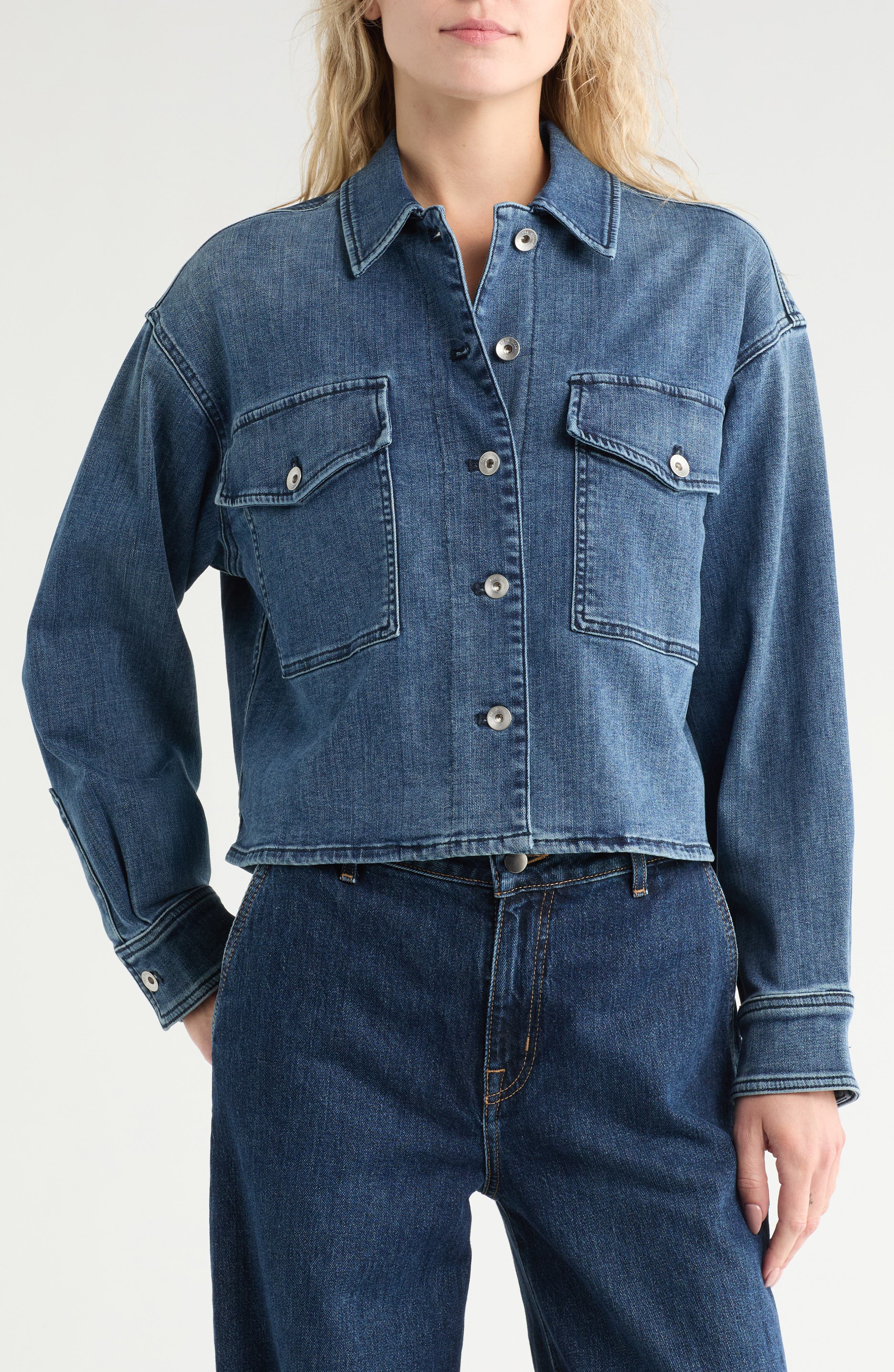 rag & bone Jayde Crop Denim Shirt Jacket