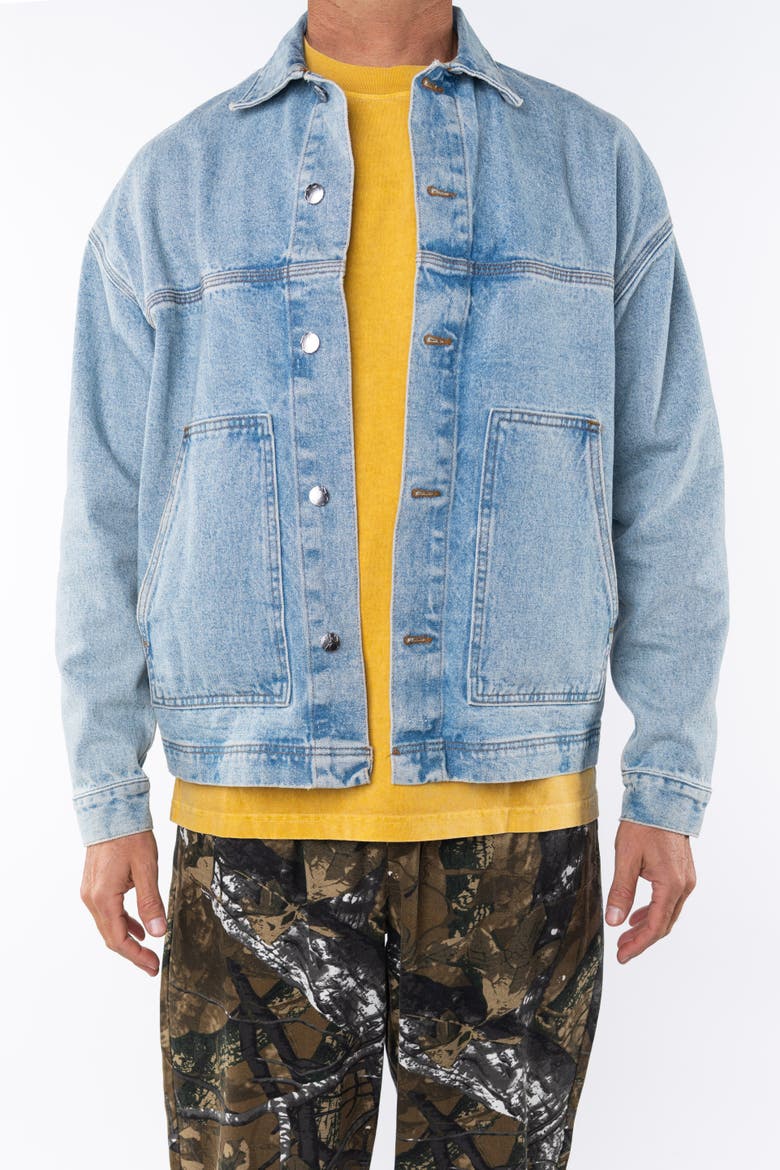 Gender Inclusive Denim Jacket, Alternate, color, Bleached Indigo
