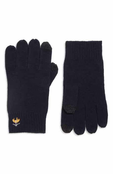 Wool Blend Rib Knit Gloves