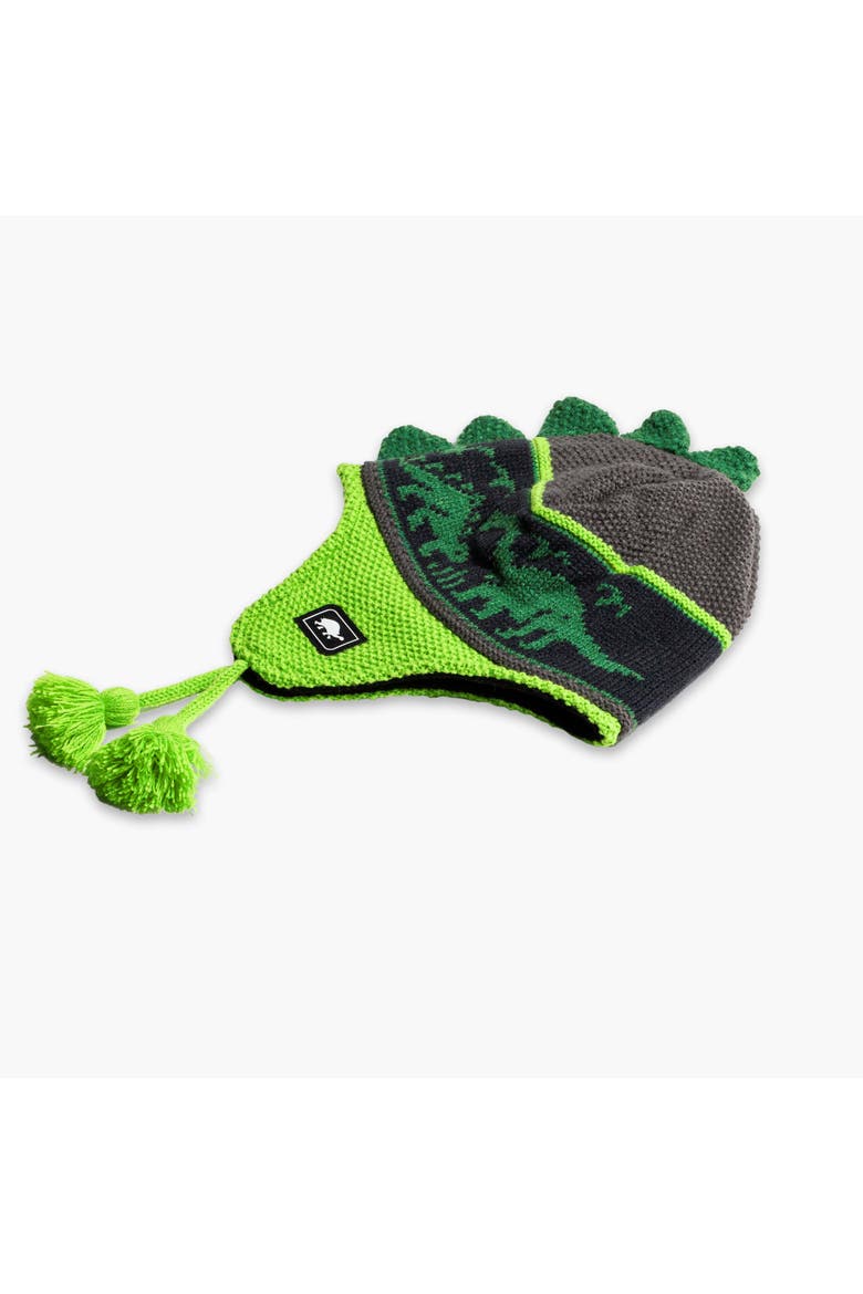 Kids Dr. Dino Winter Hat, Alternate, color, Green