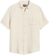 Johnston
Murphy Antique Dyed Linen Blend Short Sleeve Button-Down Shirt