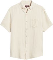 Johnston
Murphy Antique Dyed Linen Blend Short Sleeve Button-Down Shirt