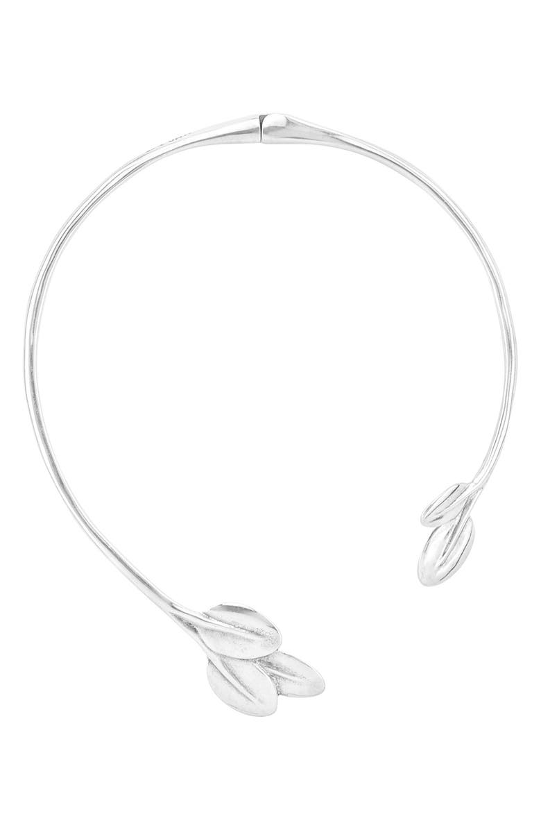 UNODE50 Helena Leaf Collar Necklace, Main, color, 