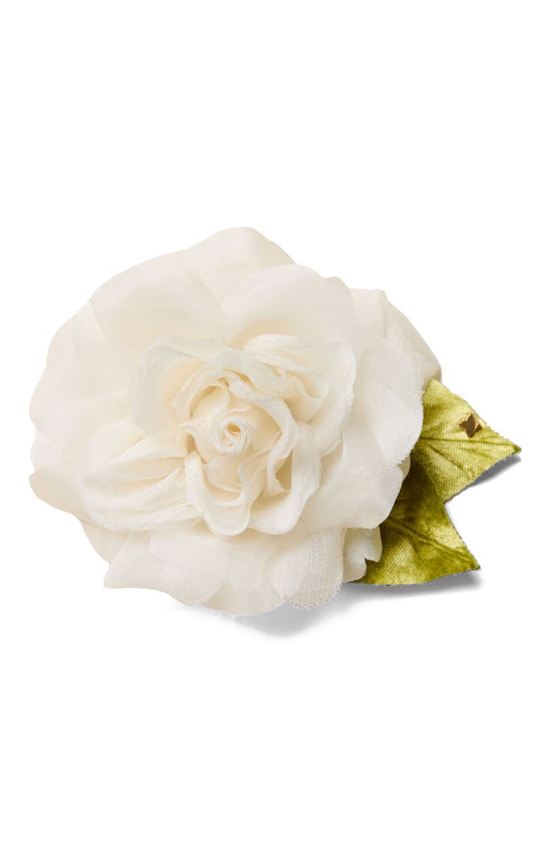 Helena Simon The White Rose Floral Brooch, Main, color, White