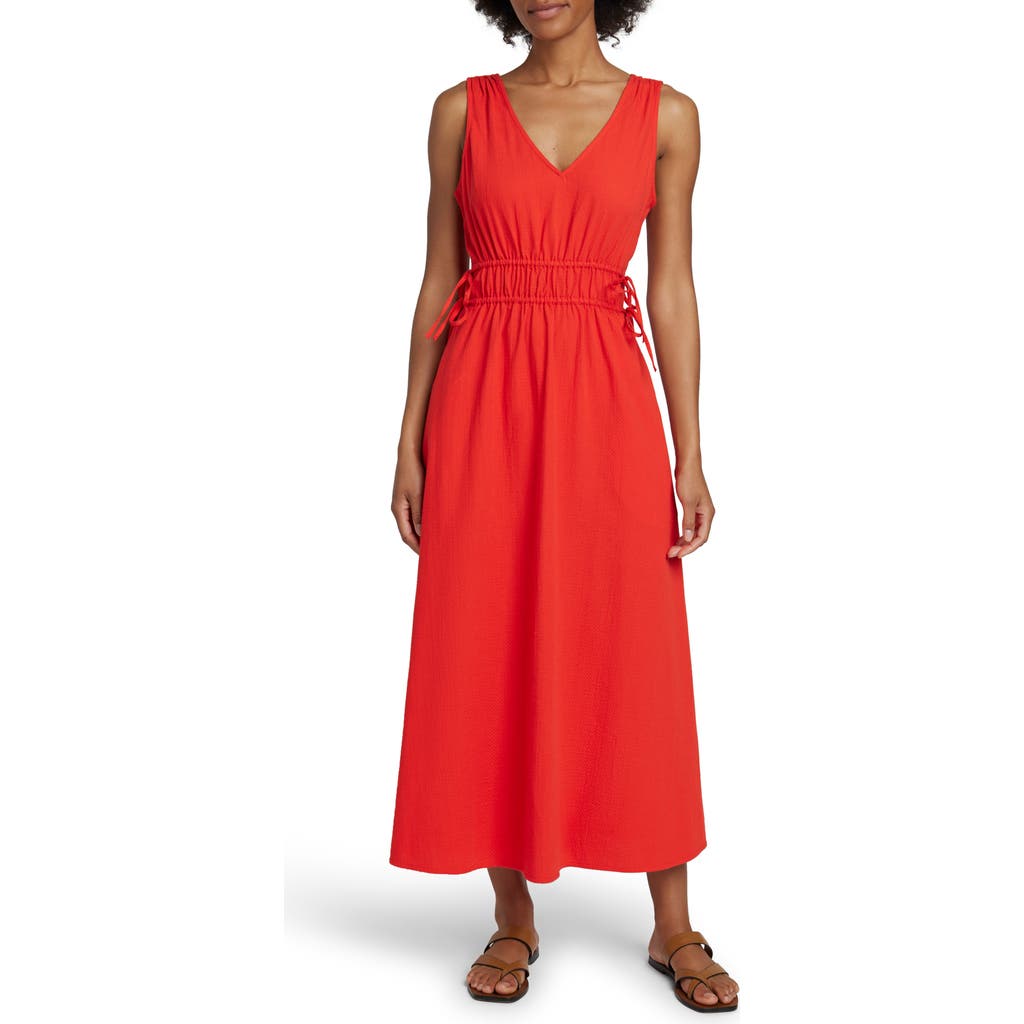 Faherty Sandbar Maxi Dress In Poppy Red