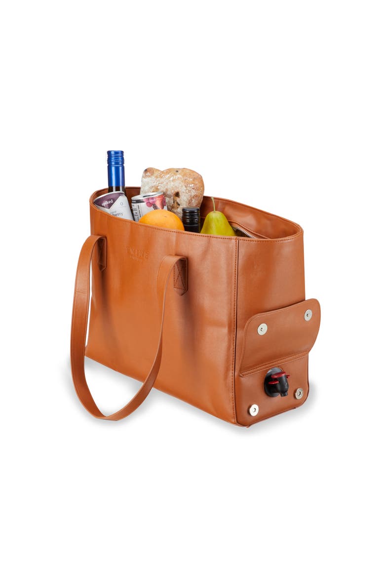 Insulated Wine Tote, Alternate, color, Brown