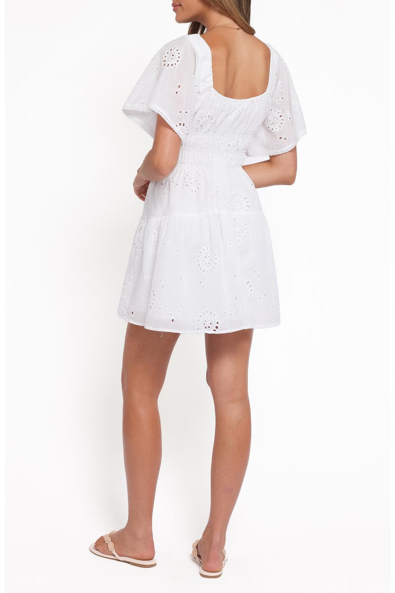 Tierney Eyelet Cotton Minidress, Alternate, color, WHITE