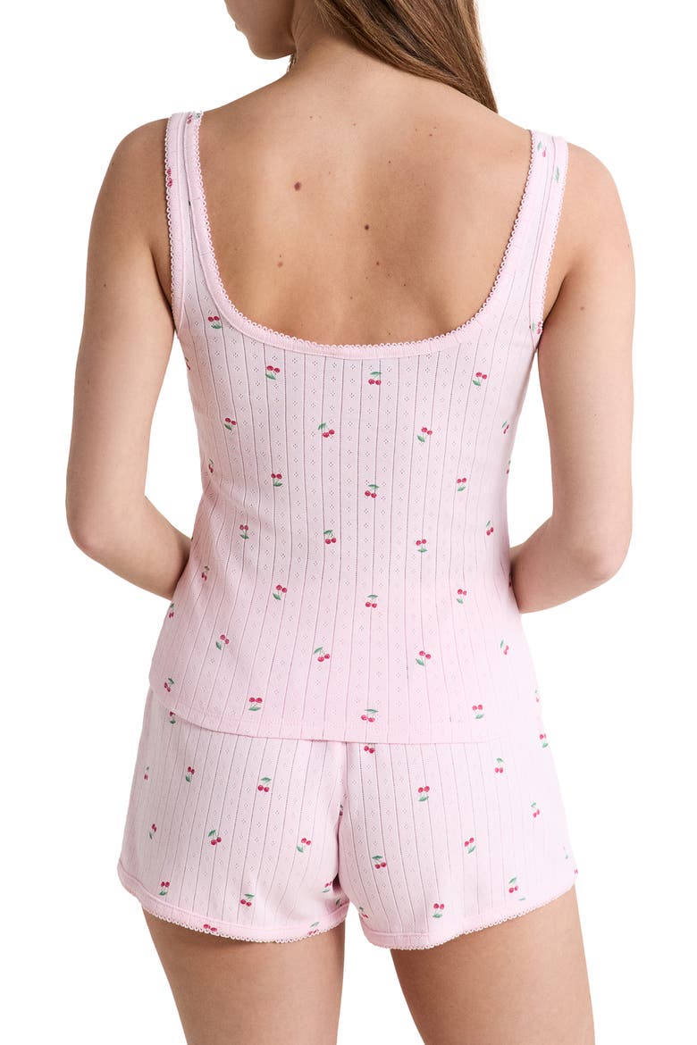 Katell Pointelle Cotton Pajama Tank, Alternate, color, IMP FOND ROSE