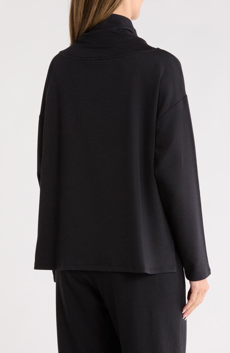 Eileen Fisher Drapey Funnel Neck Top, Alternate, color, Black