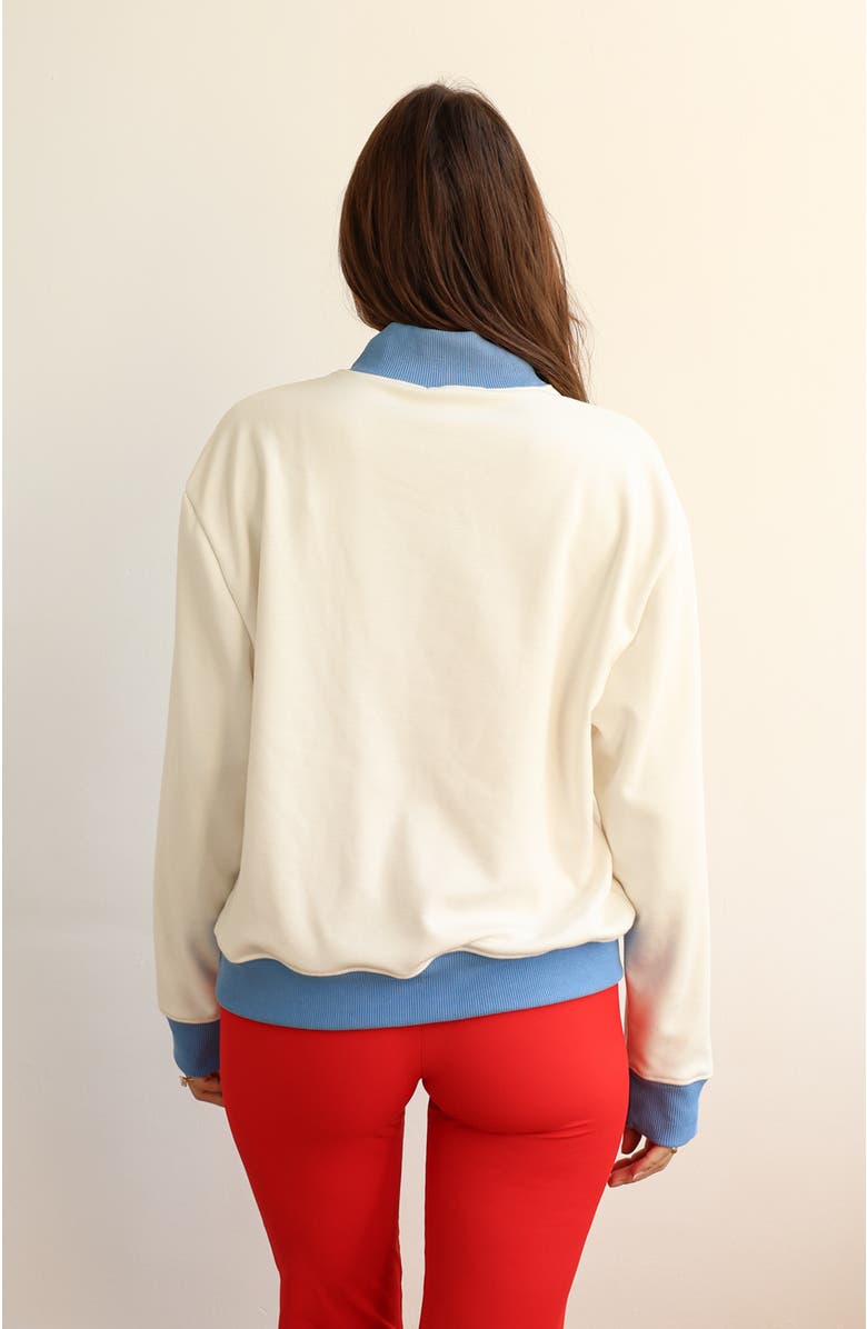 Dippin Daisys Apres Ski Sweater, Alternate, color, Cloud Dancer/Blue Yonder