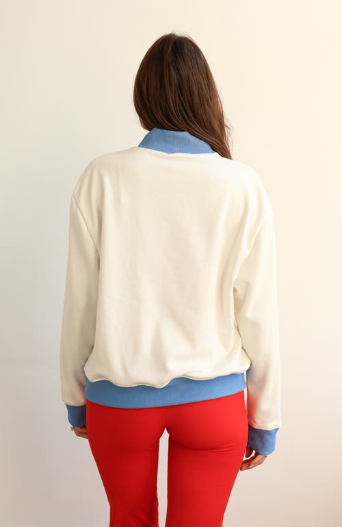 Dippin Daisys Apres Ski Sweater In Cloud Dancer/blue Yonder