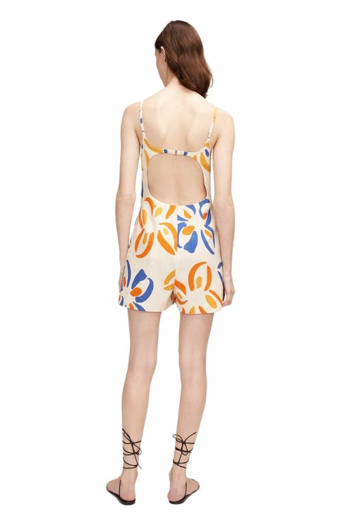 Rebecca Taylor Flame Fleur Skirted Romper In Multi