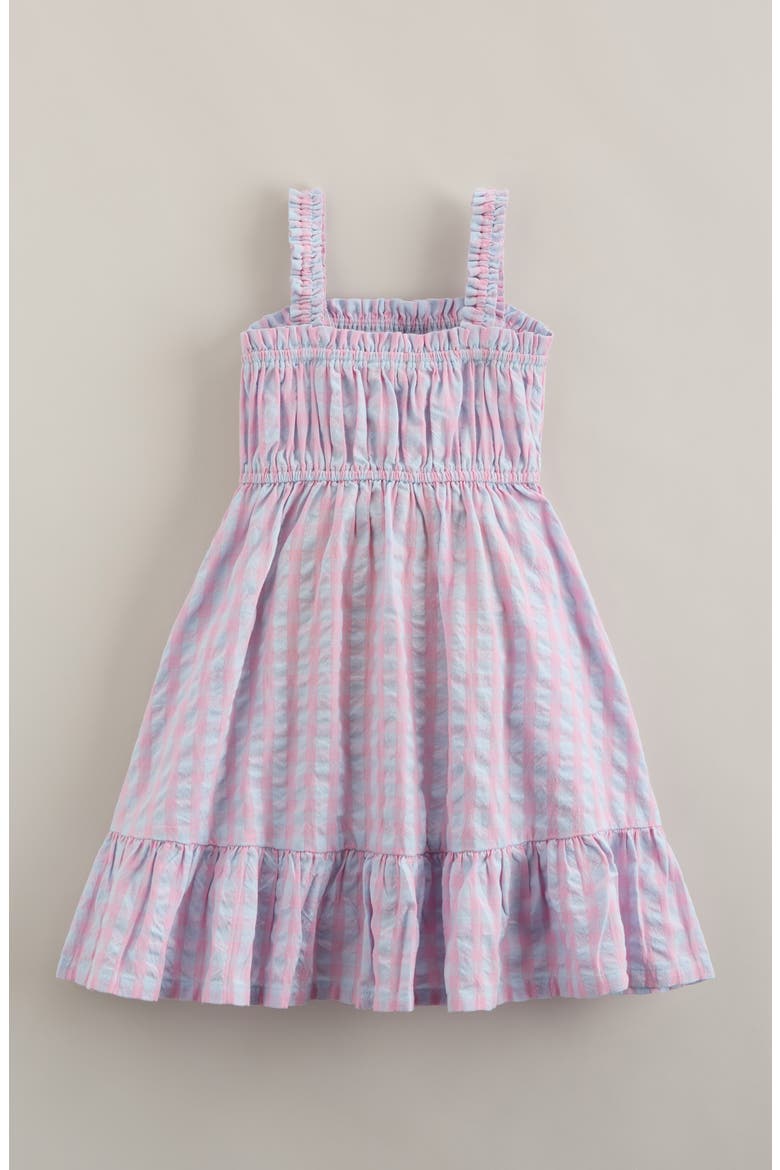 Kids' Ruffle Seersucker Sundress, Alternate, color, BLUE DELICATE COLETTE CHECK