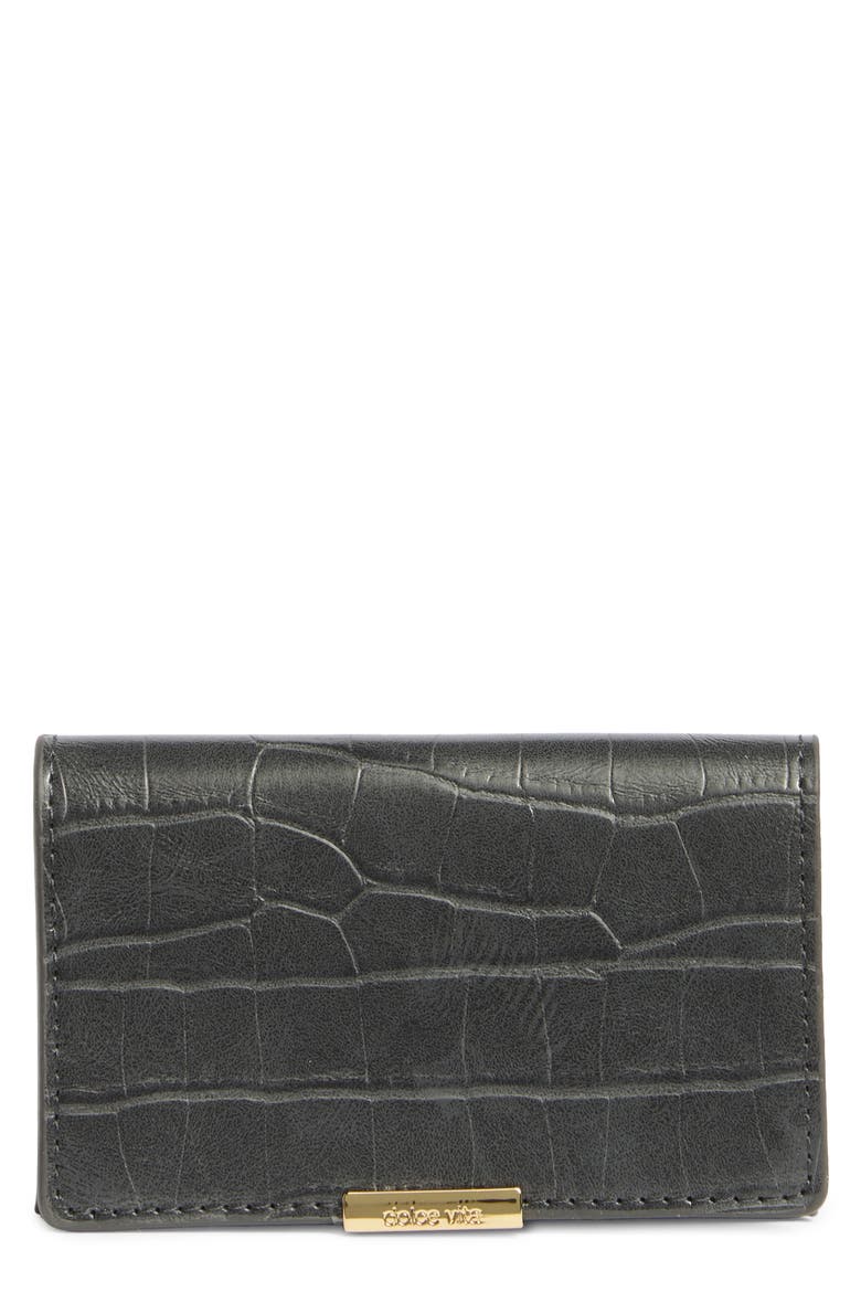 Mini Me Faux Leather Wallet, Main, color, GREY