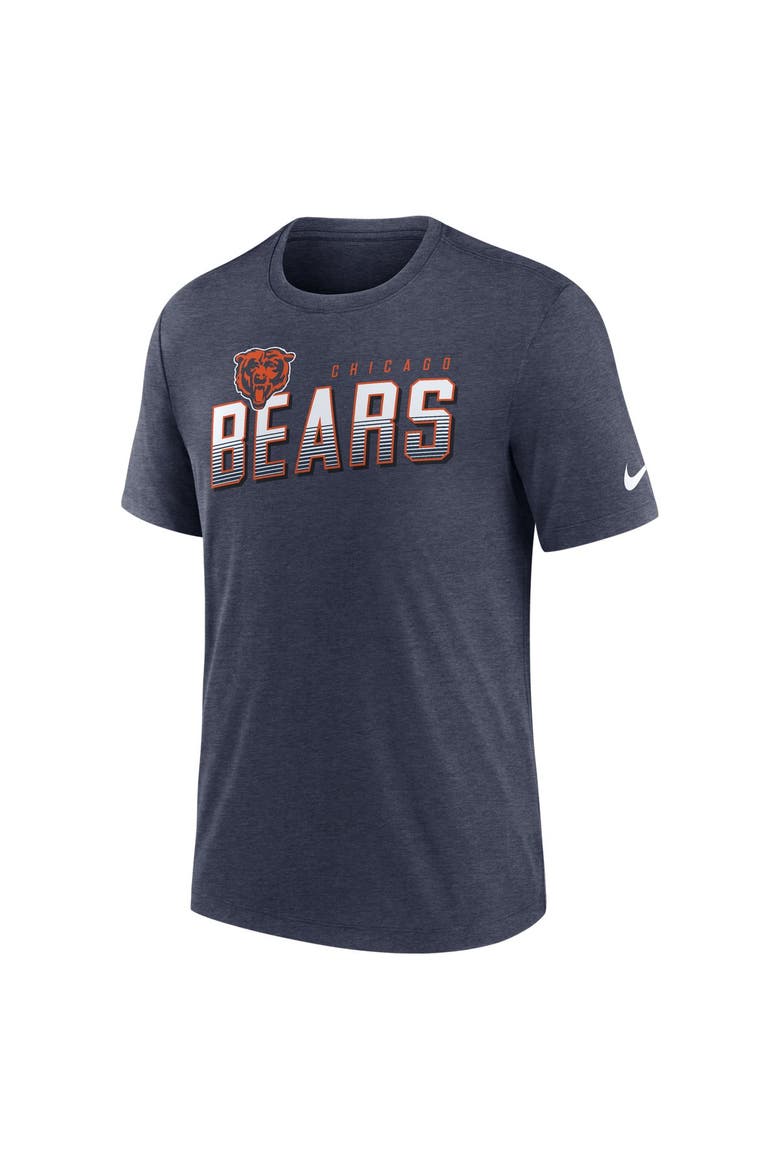 Men's Nike Heather Navy Chicago Bears Believe The Game Tri-Blend T-Shirt, Alternate, color, Heather Navy