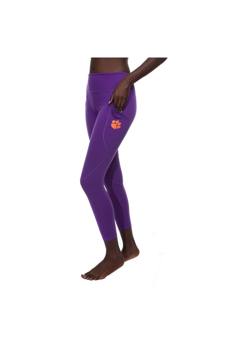 Women's ZooZatz Purple Clemson Tigers Pocketed Leggings, Main, color, Purple