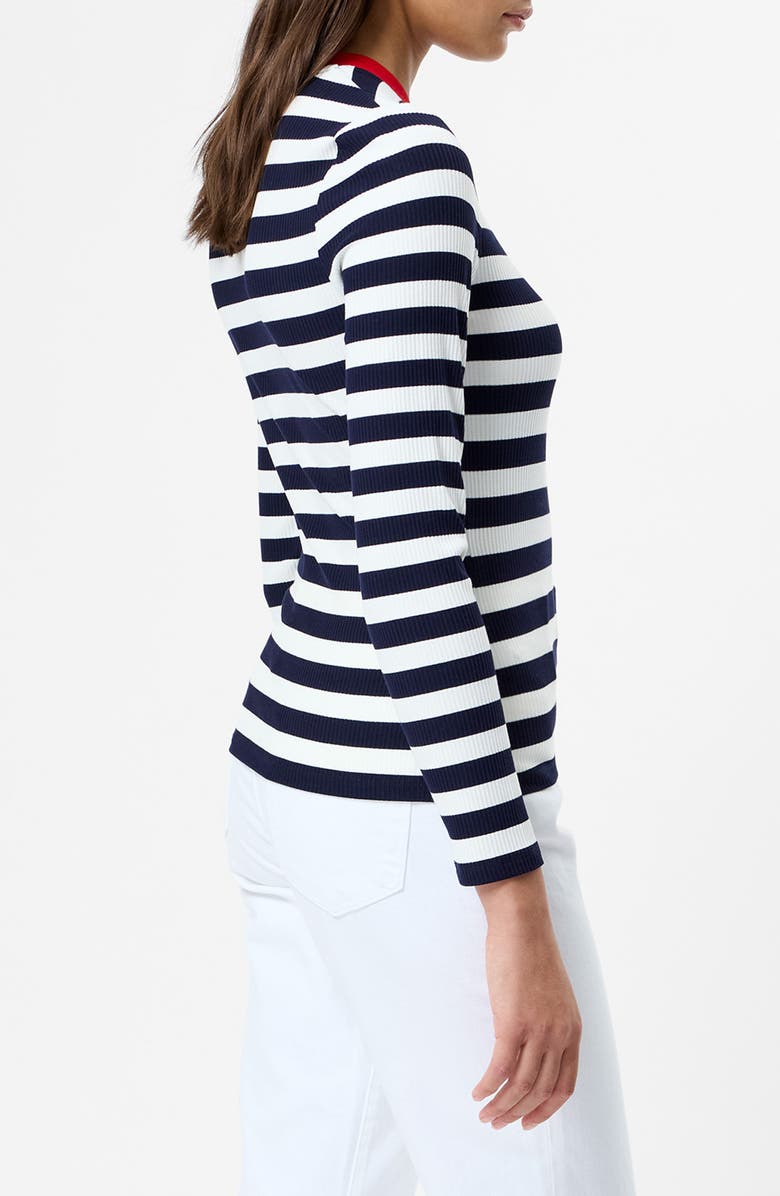 French Connection Esmae Stripe Rib Top, Alternate, color, 40-Marine-White