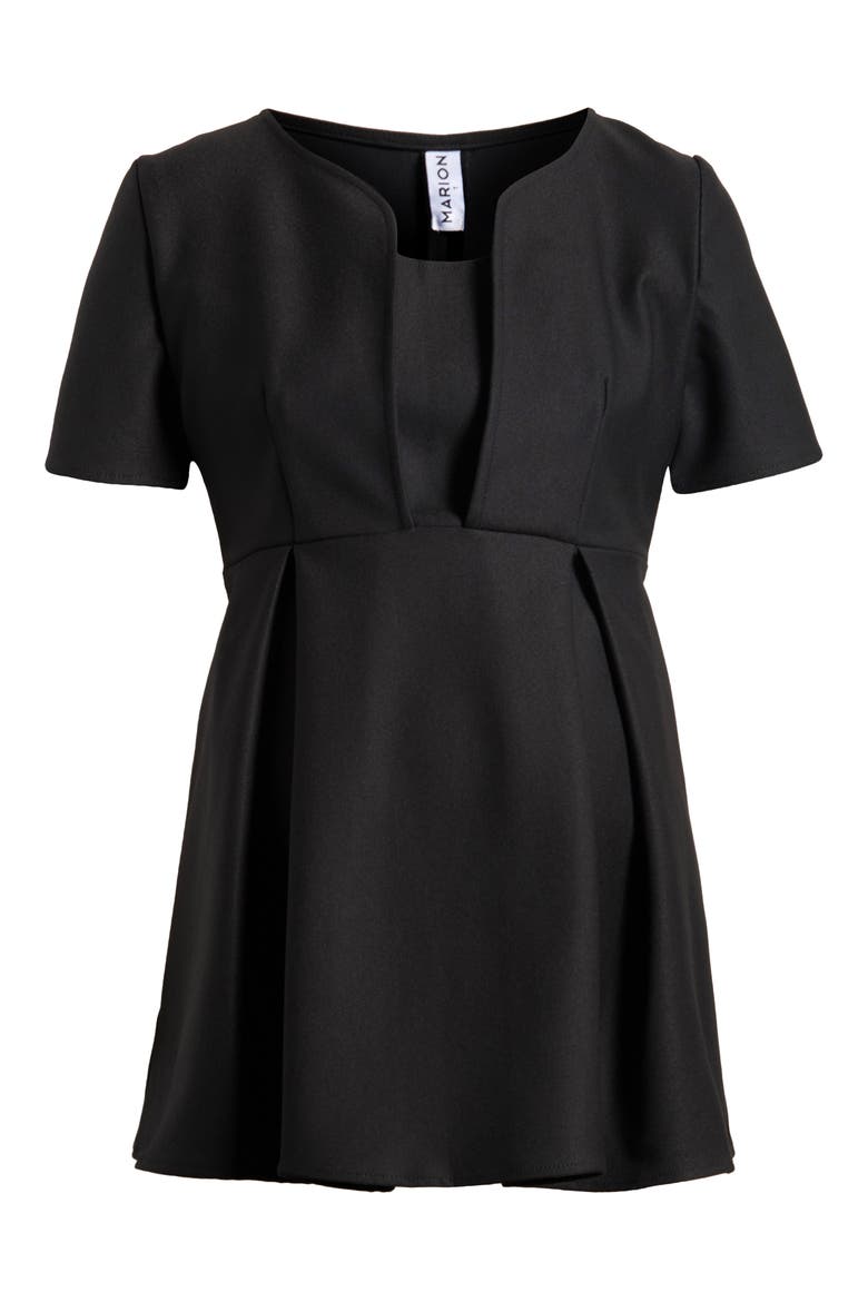 Short Sleeve Short Maternity Top, Alternate, color, BLACK