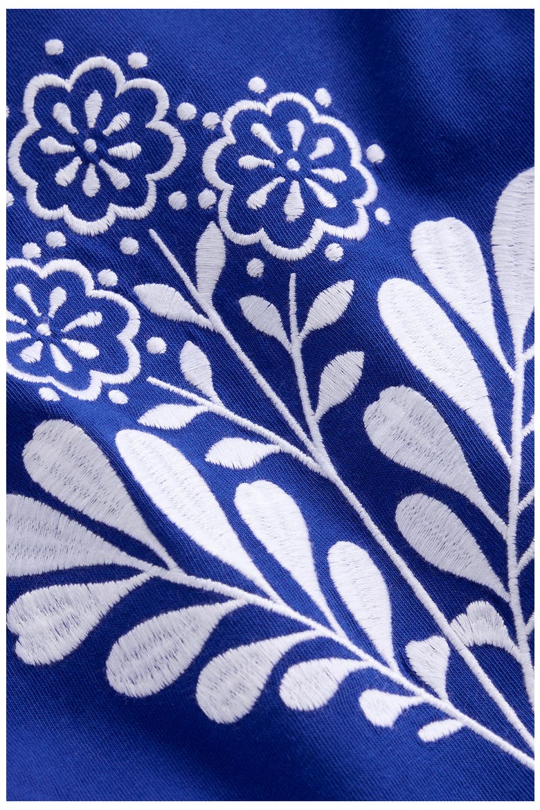 Kids' Embroidered Peplum Cotton Tank, Alternate, color, BRIGHT BLUE EMBROIDERY