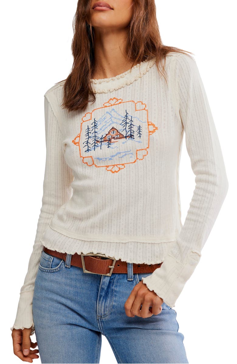 Free People Through the Woods Long Sleeve Top, Main, color, 