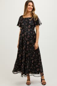 PinkBlush Floral Waist Tie Midi Dress