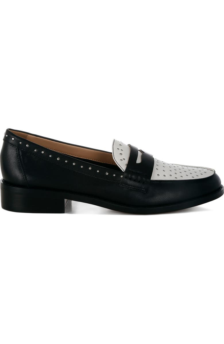 Rag & Co Raisa Penny Loafer, Alternate, color, Black/ Off White