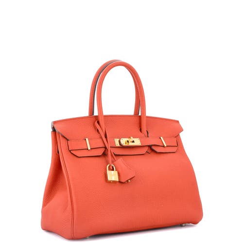 Pre-owned Hermes  Hermes Birkin Handbag Orange Togo With Gold Hardware 30 In Orange