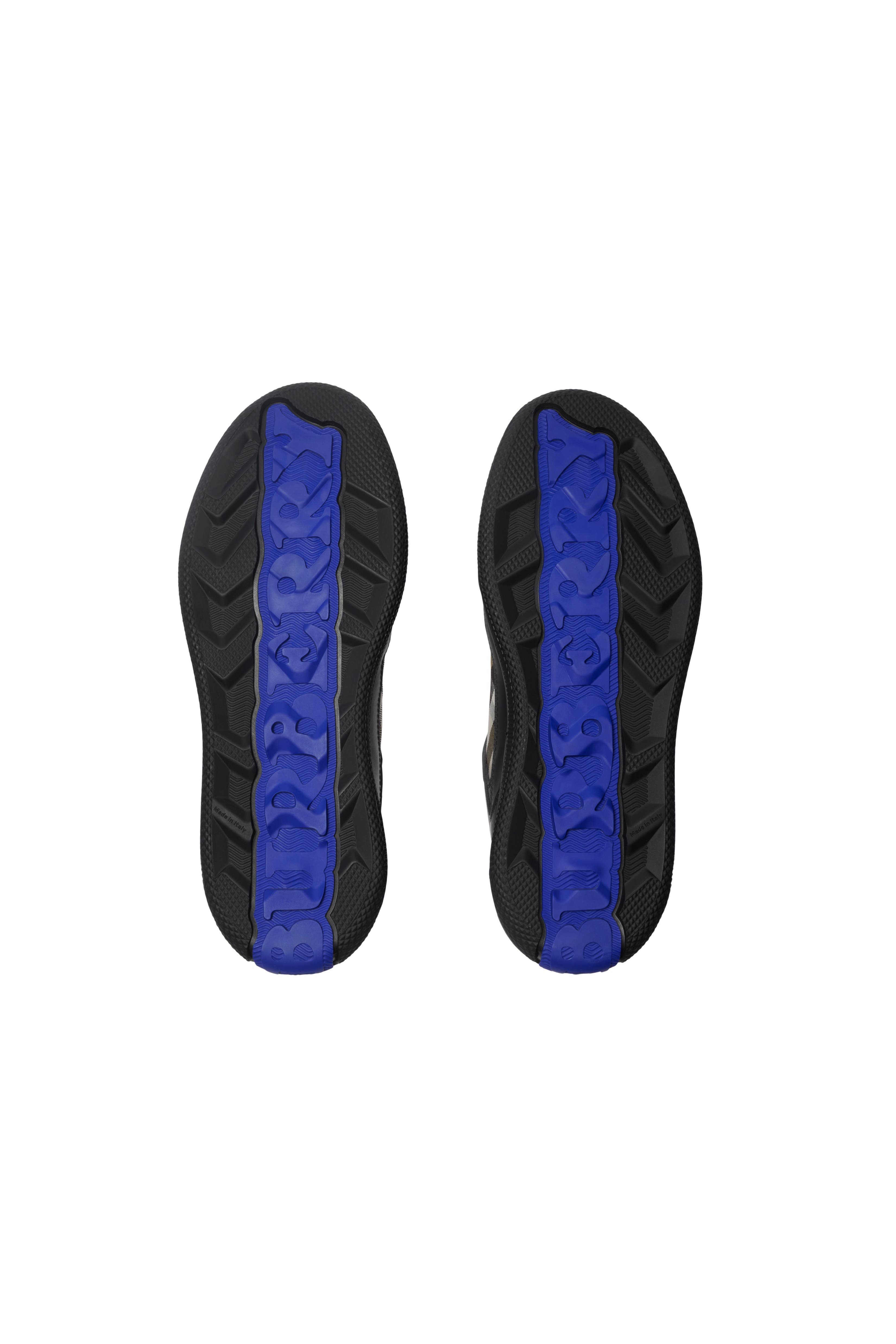 Burberry Leather and Check Terrace Sneakers, Alternate, color, 