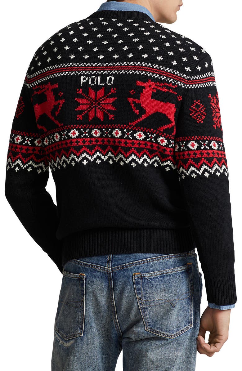Polo Ralph Lauren Reindeer Cotton & Cashmere Sweater, Alternate, color,