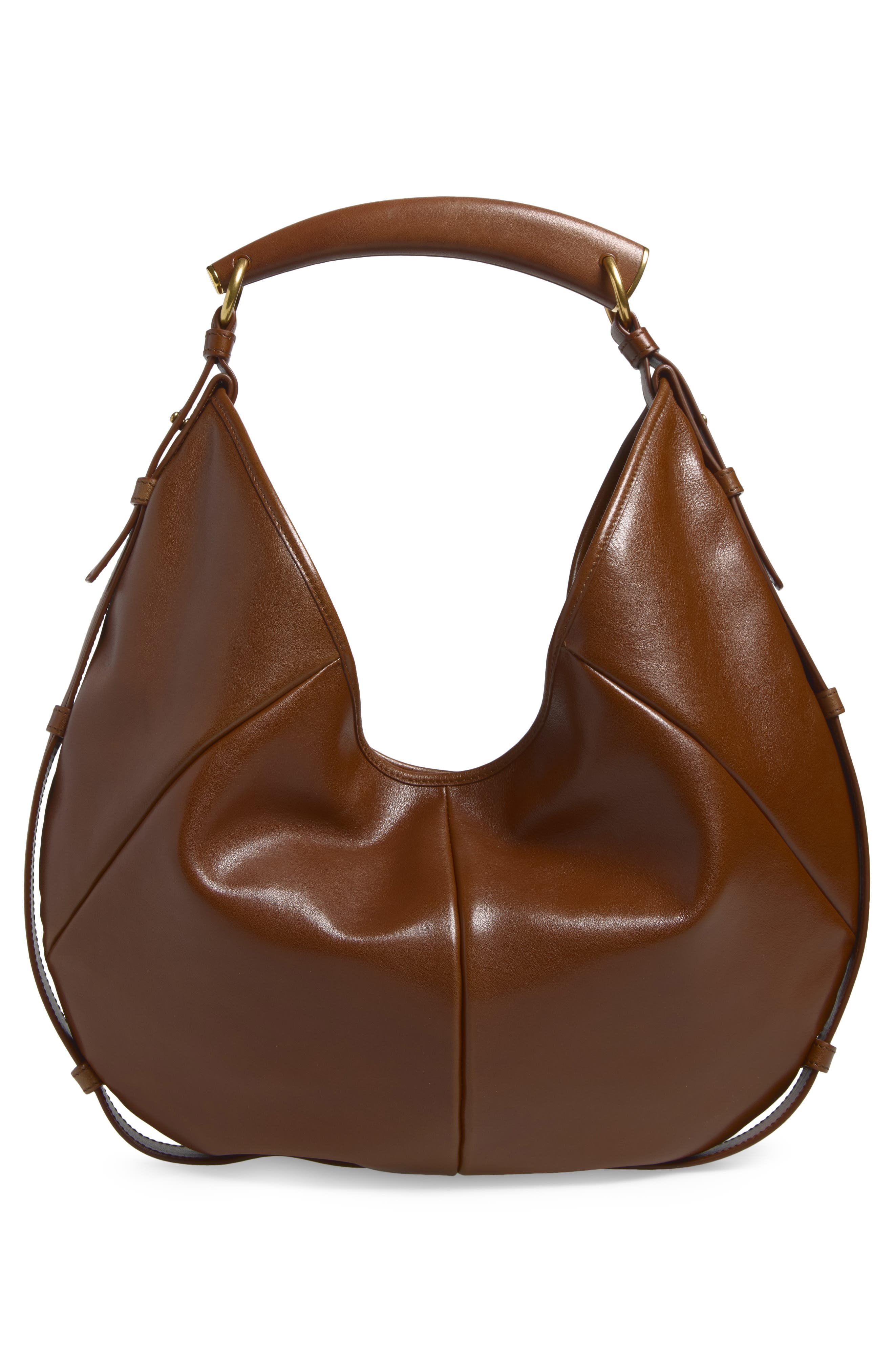 Medium Mombasa Leather Hobo Bag, Alternate, color, BURNT BREAD