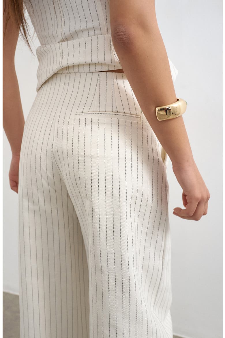 Striped Barrel Leg Pants, Alternate, color, WHITE